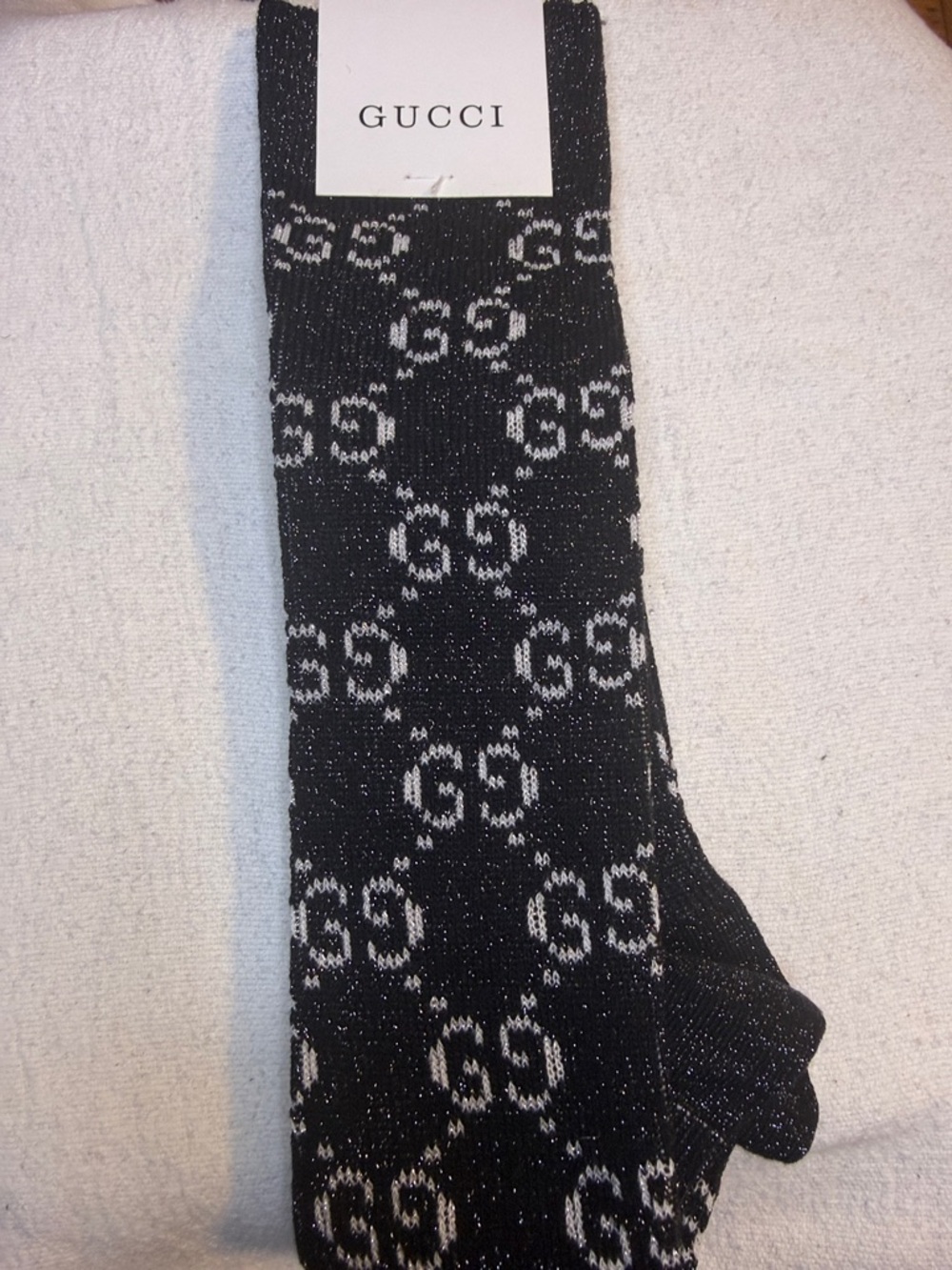 Black & Silver GG Logo Crew Sock